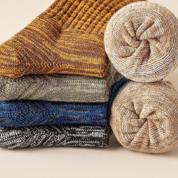 Miss June’s| Men’s socks | 1 Pair Wool blended socks|winter| Warm | Soft | High quality| Gift idea | Thanksgiving |Christmas| Cozy |Skiing