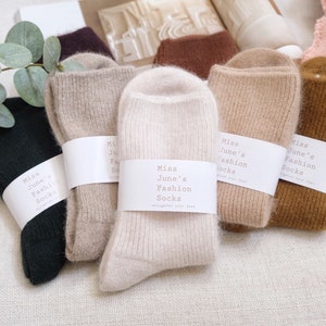 Miss June’s| 1 Pair Super soft Rabbit angora & Wool blended socks|winter| Warm | High quality| Gift idea | Thanksgiving |women’s socks| Cozy