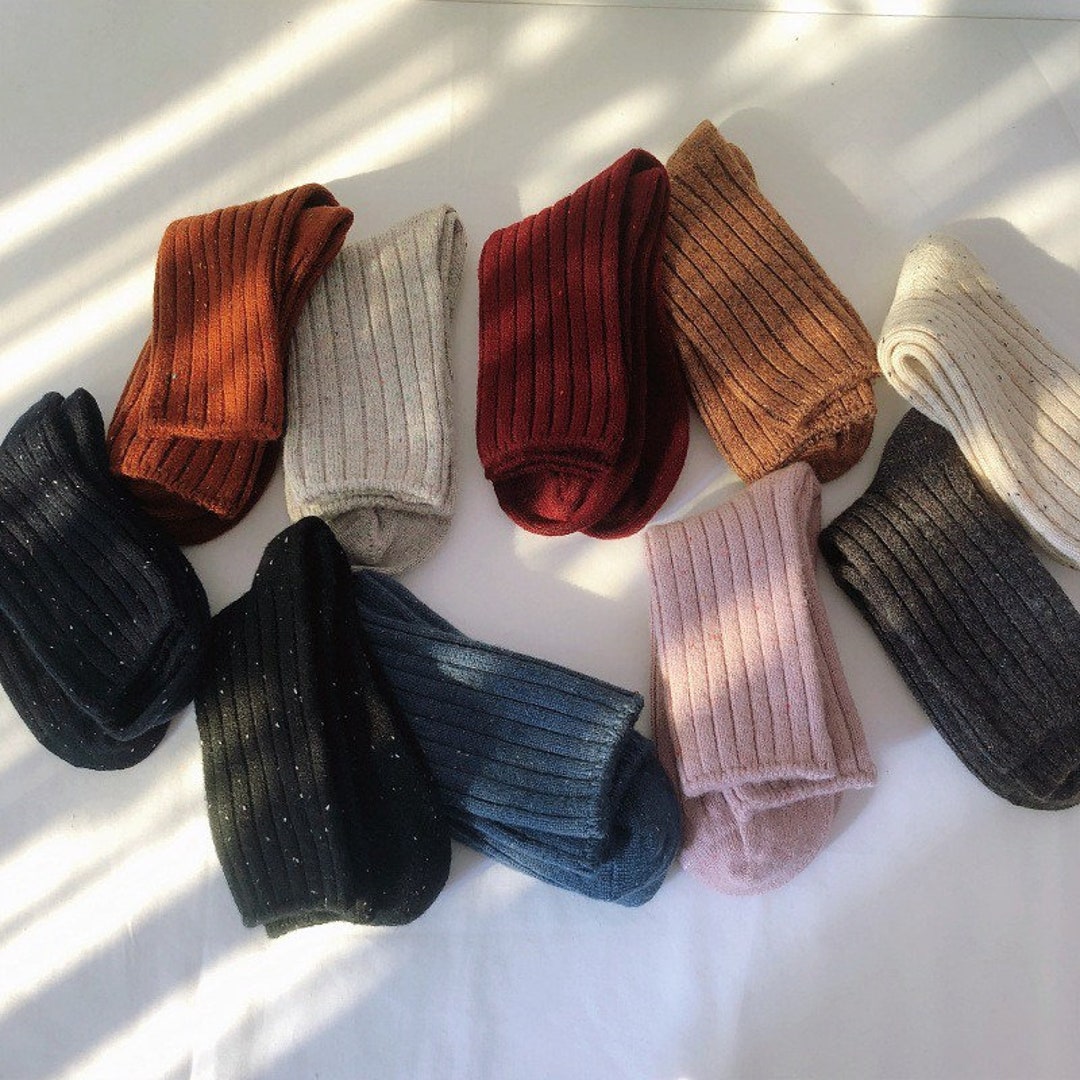 Miss Junes 1 Pair Vintage Style Wool Blended Socks Winter Warm Soft ...