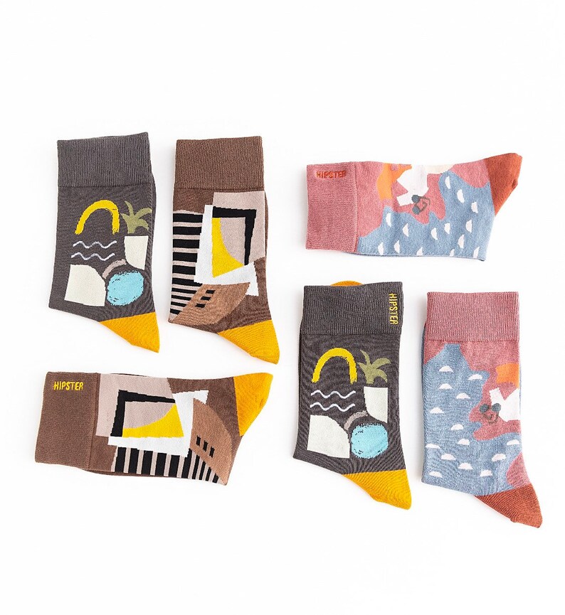 Miss Junes Set 3 Pair Cotton Socks creative Colorful - Etsy