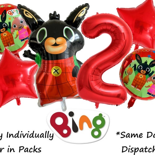 Details about   BING BUNNY Red Balloon Set for 2nd Birthday Party FOIL HELIUM Decorations Kids 2 