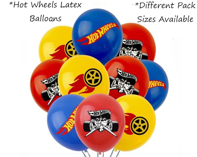 Hot Wheels Balloons Helium or Air Fill Latex Balloons Perfect