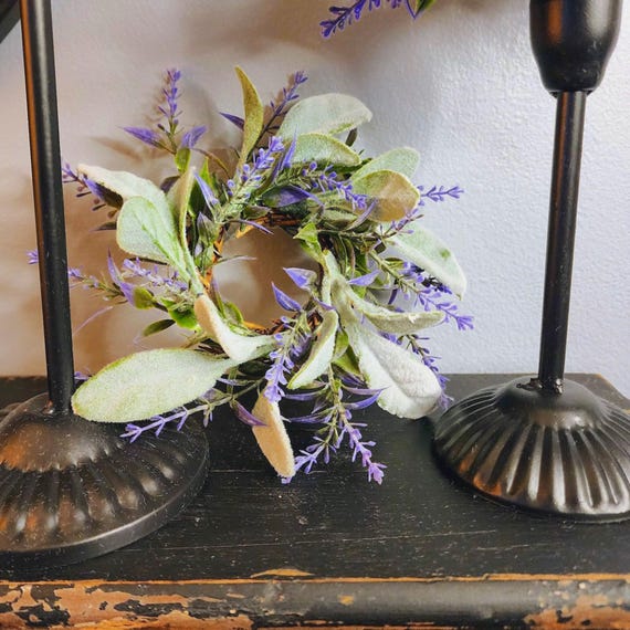 12Pcs Lavende Candle Ings Weaths Mini Puple Weath Table