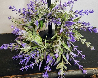 Lavender Mini Wreath For Taper Candle Ring Wreath Lavender Candle Ring Farmhouse Decor Taper Candle Wreath Wedding  Wreath Housewarming Gift