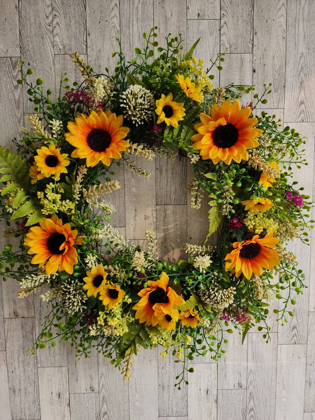 Sunflower Wreath for Front Door Sunflower Gifts Sunflower Fall Wreath ...