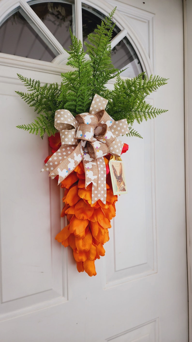 Carrot Swag Carrot Wreath Carrot Door Hanger Carrot Easter Etsy