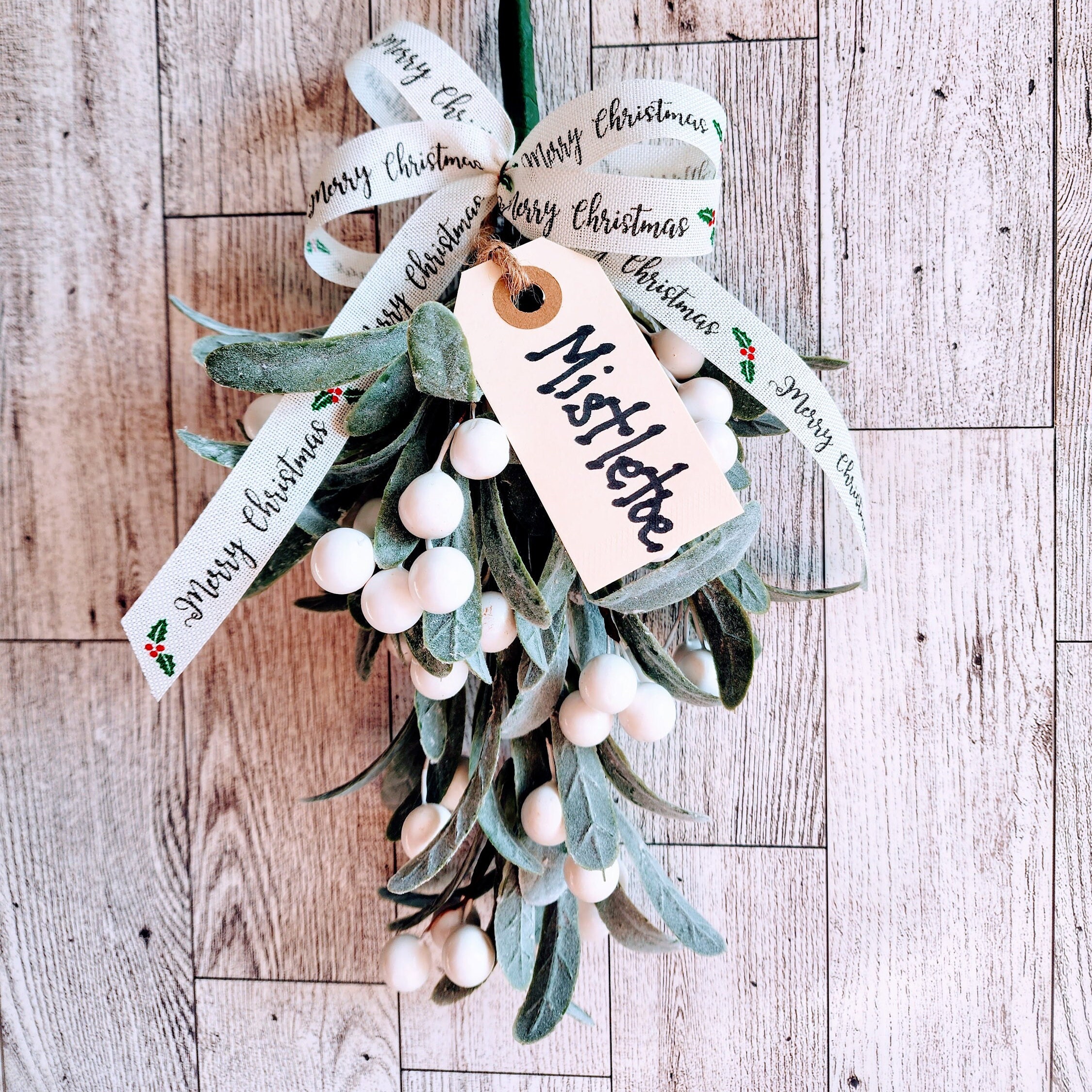Mistletoe Hanger Ornament Kiss Me Under The Mistletoe Christmas Decor Mistletoe Home Decor Mistletoe Hostess Gift Mistletoe Wedding Gift