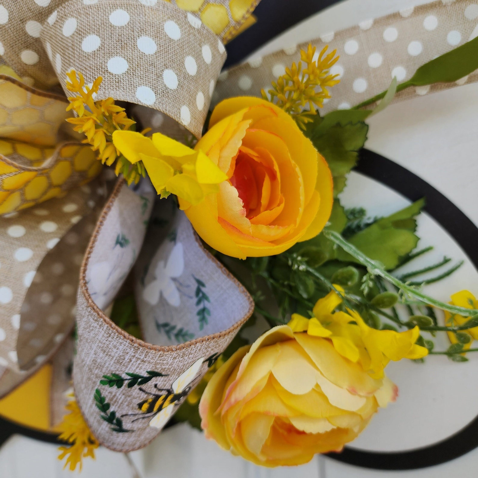 Front Door Hanger Decor Bee Door Hanger Bee Wreath for Front Door Door