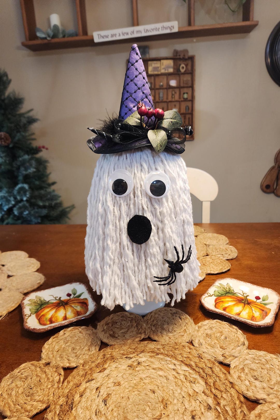 Halloween Mop Head Ghost White Halloween Ghost Decor Halloween Mantel