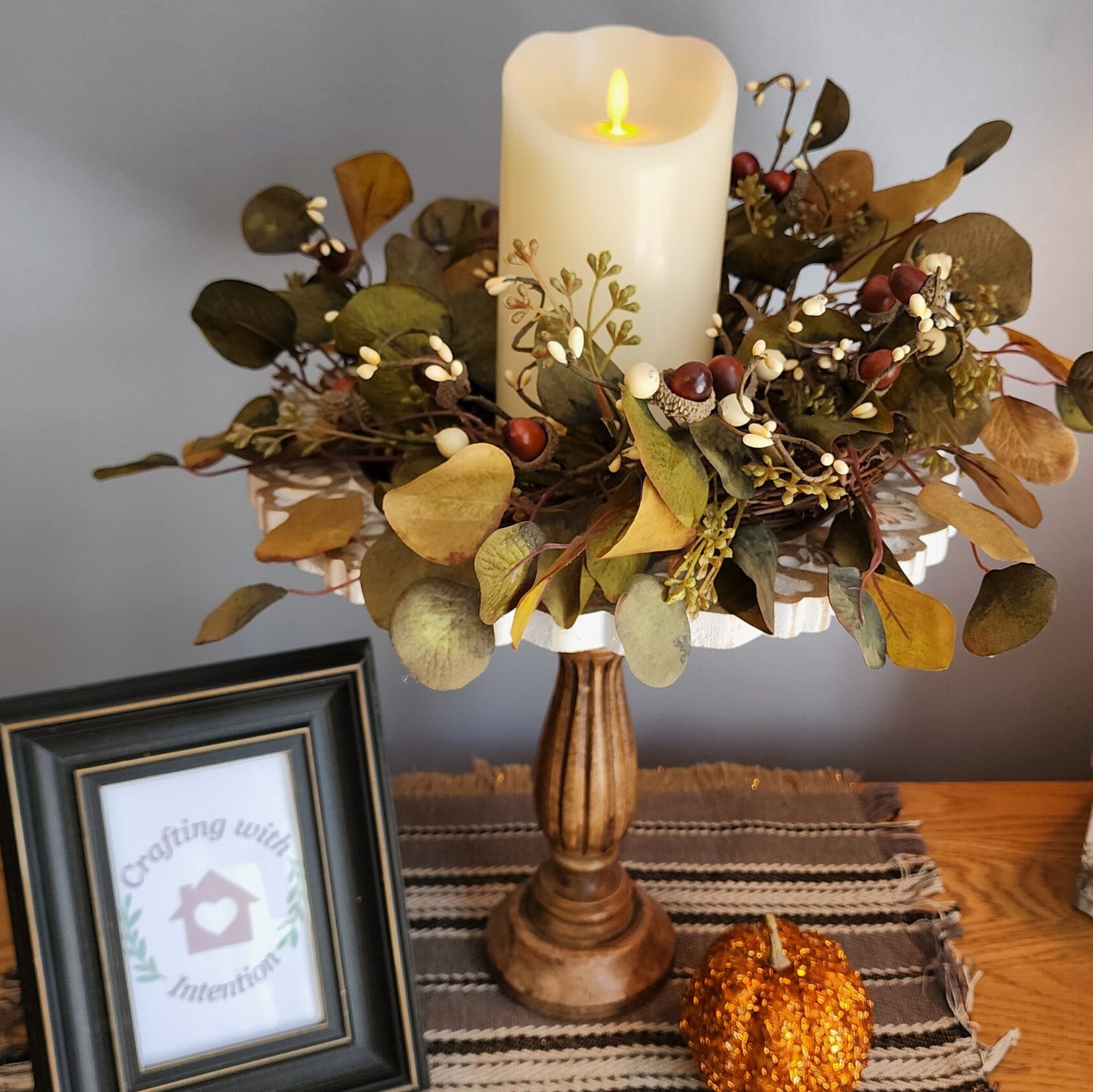 Candle Ring for Pillar Candle Ring Fall Housewarming Gift Farmhouse