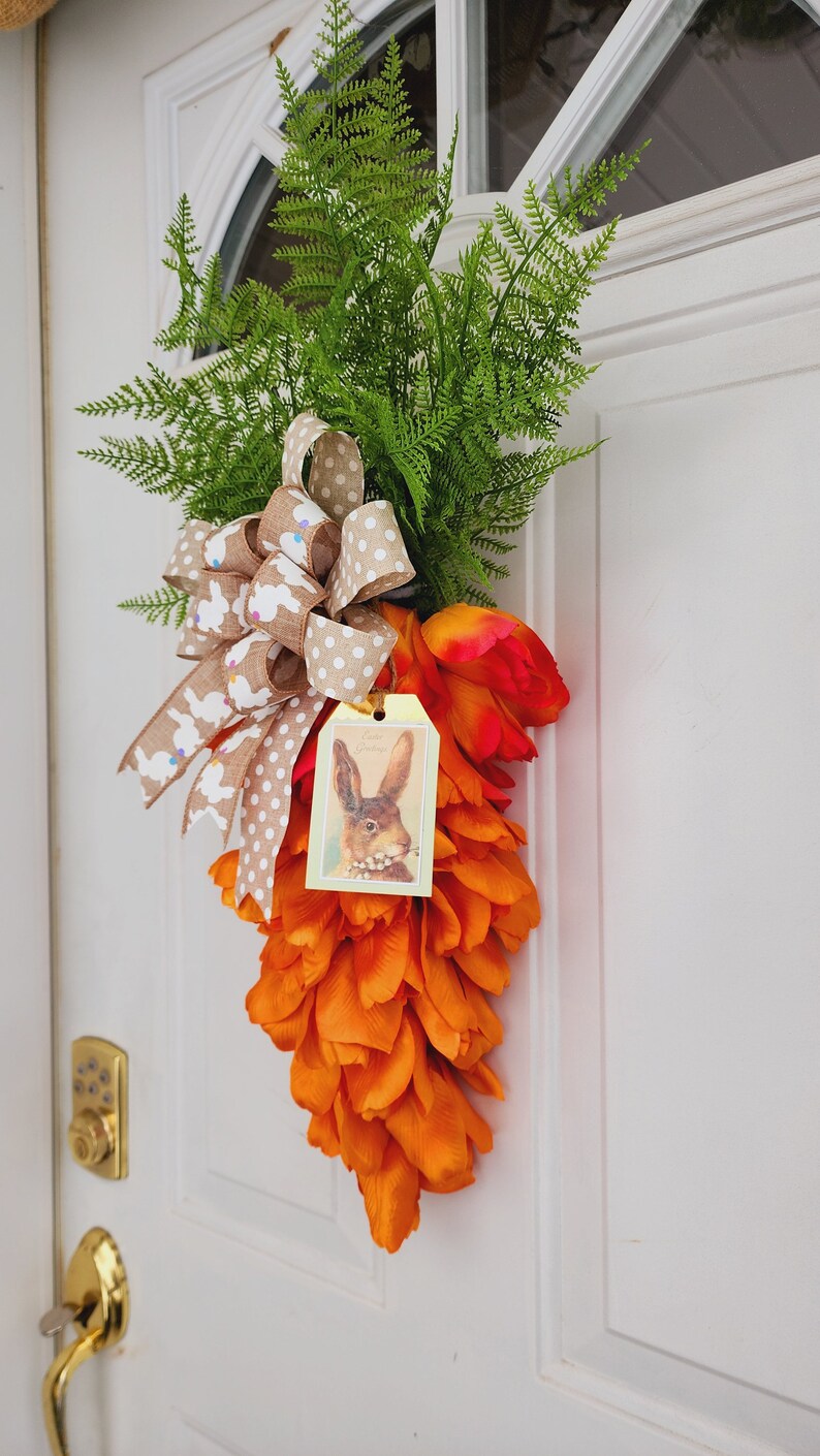 Carrot Swag Carrot Wreath Carrot Door Hanger Carrot Easter Etsy