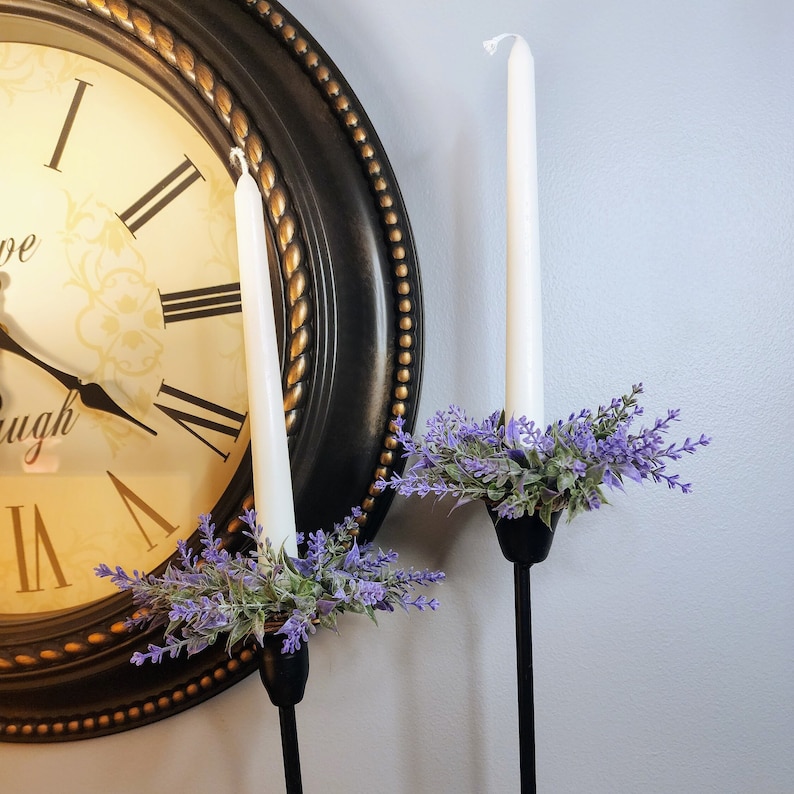 Lavender Mini Wreath for Taper Candle Ring Wreath Lavender Candle Ring