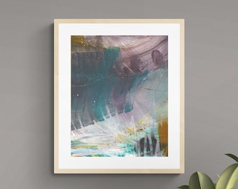 Modern Abstract Art Print | Teal, Purple Wall Decor (Digital Download)
