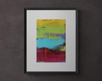 Original Minimalist Abstract Art Painting | Contemporary Acrylic Multicolored Wall Art on Paper