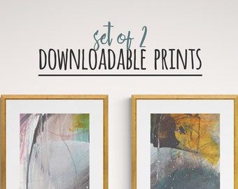 Modern Abstract Art Prints Set | Minimalist Wall Decor (Digital Download)