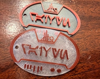 Llavero personalizado Aurebesh (Star Wars) estilo Batuu impreso en 3D
