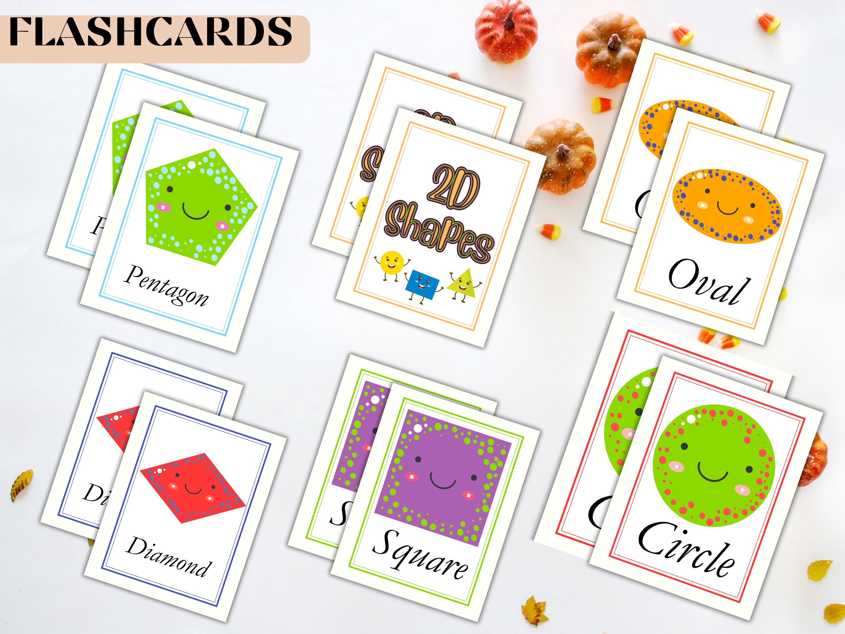 2D Shape Flashcard  | Montessori Flashcard | Printable PDF | Memory aid | Digital flashcard | Instant Download | Learning cards | Quiz cards