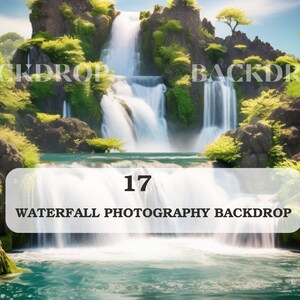 Toile de fond photographie cascade | Superposition de photographies | Toile de fond numérique | Arrière-plans virtuels | fond de studio | Effets photo
