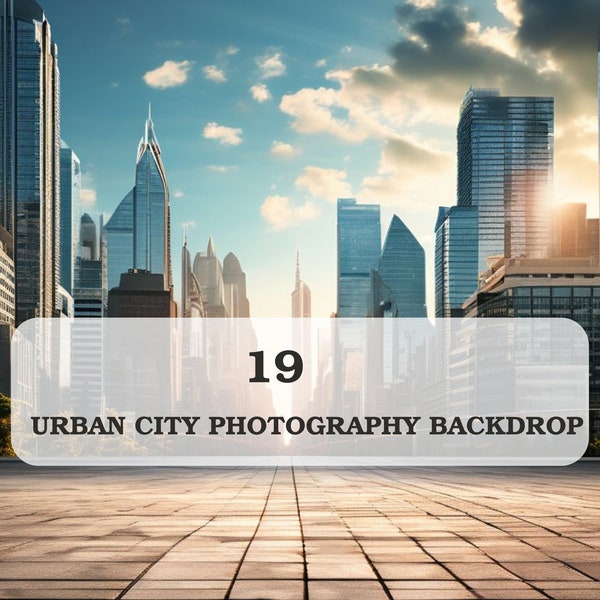 Urban City Photography Backdrop | Photography Overlay | Digital Backdrop | Virtual Backgrounds | Studio Background | Photo Effects