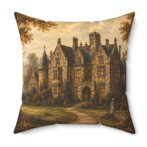 Autumn Manor Collection | Fall Throw Pillow | Vintage Manor Decor | English Cottage Pillow | Moody Autumn Decor | Mix & Match