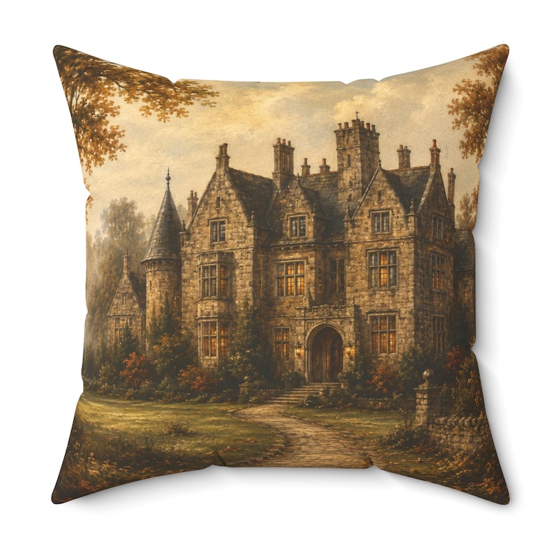 Autumn Manor Collection | Fall Throw Pillow | Vintage Manor Decor | English Cottage Pillow | Moody Autumn Decor | Mix & Match