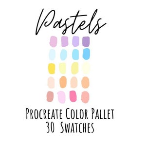 Pastels - PROCREATE COLOR PALETTE | color swatches, iPad lettering, illustration, procreate tool, digital art