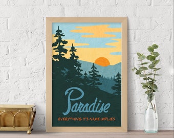 Paradise Ridge Sunset 11”x17” full color quality print. *Matted Frame Not Included*