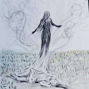 11. Wander. Disegno a inchiostro, acquerello, tecnica mista, opera d'arte originale. Arches, carta da 140 libbre, 8' x 11"