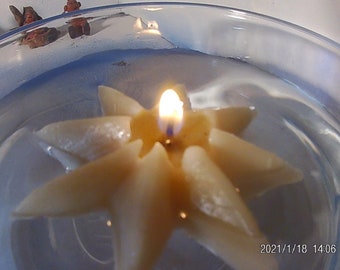 Floating Sun Beeswax Candle 100/% All Natural Sun Wheel Party Event Floats in Water Handmade Summer Pond Bird Bath Pool