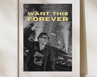 Póster de John Summit "Want This Forever" Shiver, póster de música EDM House, arte mural moderno de John Summit, decoración de música house, decoración de John Summit