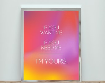 Póster de Rufus Du Sol de Innerbloom, póster de EDM, impresión de póster gráfico, impresión digital de Innerbloom, si me quieres, si me necesitas, soy tuyo