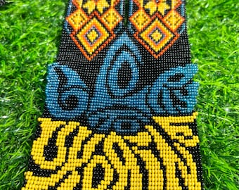 Handcrafted Ukrainian Gerdan Necklace – "Glory to Ukraine" Patriotic Jewelry | Traditional Beaded Necklace
