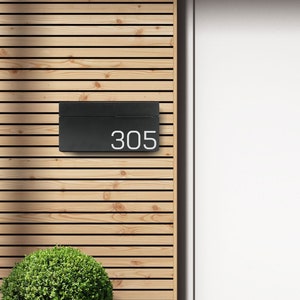Wilson Mailbox Wall Mount Personalized Black Modern Custom Outdoor Farmhouse
