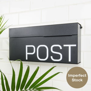 Modern and Contemporary Mailbox - Wilson Black Powder Coated Mounted Mailbox (Open Box)