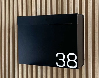 Mailbox Modern Wall Mounted Mailbox Large Black Powder Coated Movo Home Midcentury Mail Housewarming Custom Personalized Stainless Steel