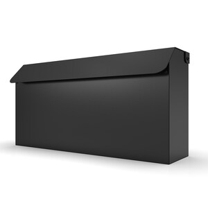 Modern Black Mailbox, Wall Mount, Custom House Number, Movo Home - Etsy