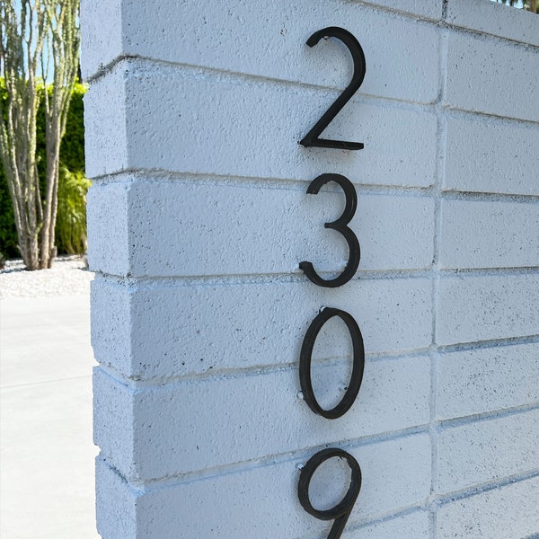 Modern House Numbers, Address Numbers, Address Sign, Door Number, Black and Silver, Horizontal and Vertical Mount, Floating and Flat Mount