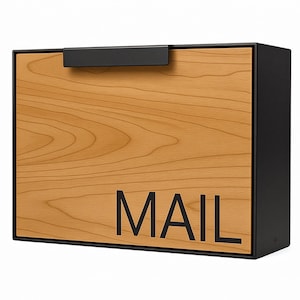 Allen Mailbox, Modern Wall-Mount Letterbox, Personalized Wood Grain, Weather-Proof, Sleek Exterior Decor