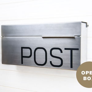 Modern and Contemporary Mailbox - Open box Wilson Stainless Steel Mounted Mailbox by Movo Home