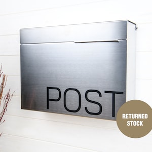 Modern and Contemporary Mailbox - Herman Large Stainless Steel Mounted Mailbox by Movo Home