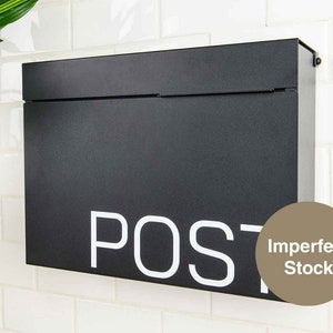 Modern and Contemporary Mailbox - Herman Large Black Powder Coated Mounted Mailbox by Movo Home