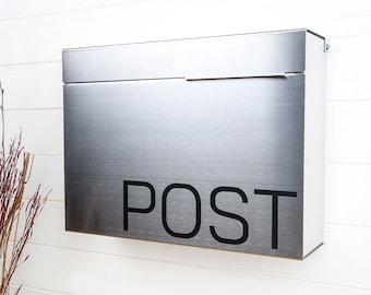 Stainless Steel Mailbox, Modern and Contemporary, Wall Mount, Post Box, Medium and Large Size by Movo Home