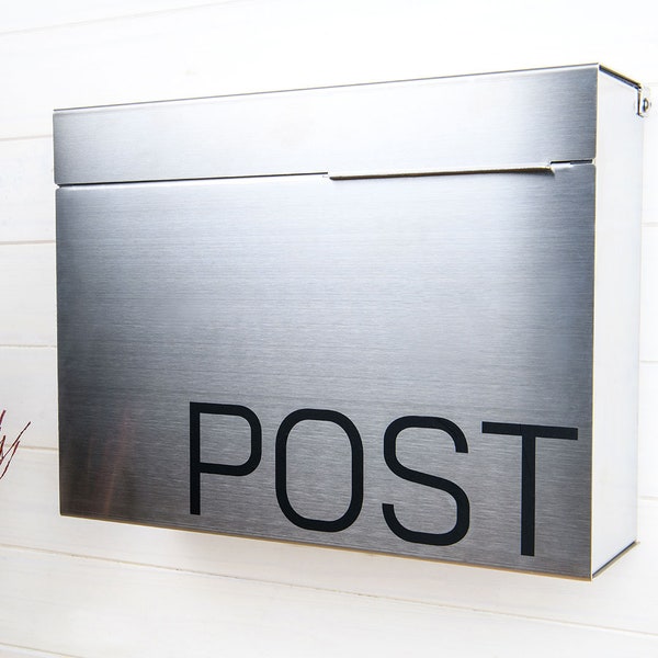 Stainless Steel Mailbox, Modern and Contemporary, Wall Mount, Post Box, Medium and Large Size by Movo Home