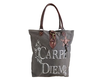 Carpe Diem Canvas & Leather Shopper