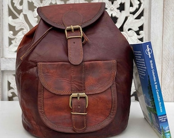 LEATHER BACKPACK TRADITIONAL design, handmade
