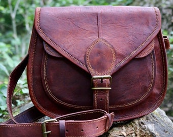 VINTAGE LOOK SADDLE bag, handmade from genuine leather