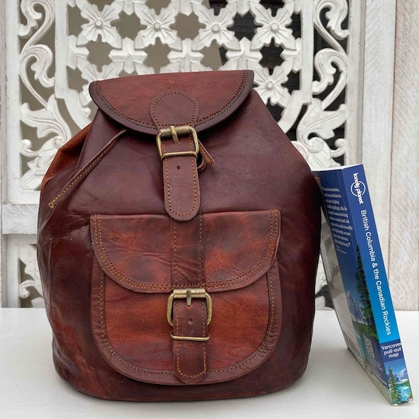 LEATHER BACKPACK TRADITIONAL design, handmade