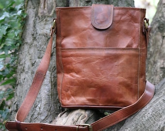 black leather over the shoulder bag