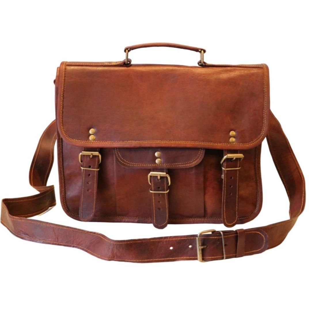 TRADITIONAL LEATHER SATCHEL A4 Size - Etsy UK