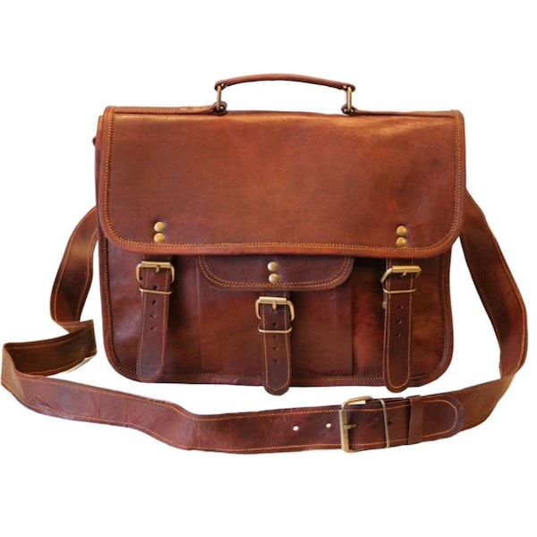 TRADITIONAL LEATHER SATCHEL, A4  size